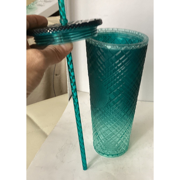 Starbucks Other - Starbucks Spring Teal Jeweled Green Blue Ombre Cup Tumbler 24 OZ W/Mermaid Logo